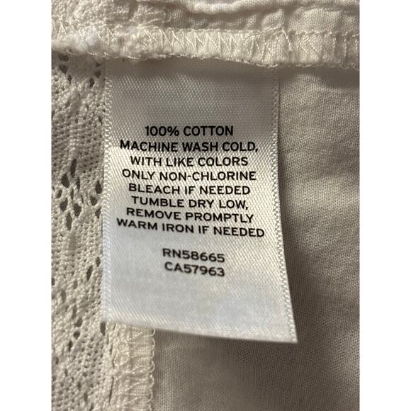 Treasure & Bond Pintuck Strappy Open Back Cotton Top S White Flutter Sleeve Boho - Picture 6 of 6